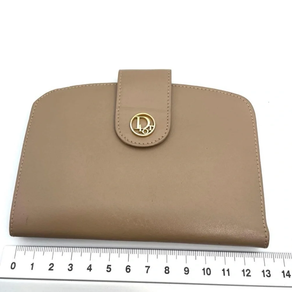 Dior Tan Leather compact wallet